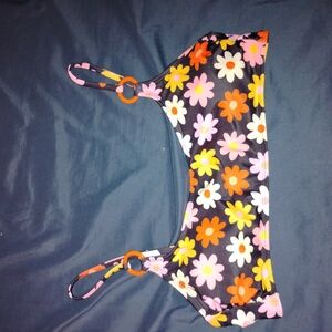 No Boundaries Floral Bikini Top - Black, Pink, Orange, White